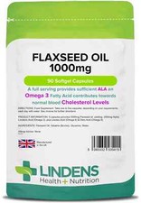 Leinsamenöl 1000mg 90 Kapseln Omega 3 6 9 Blut Cholesterinspiegel Linden Fish Oil / Omega 3 - 6 - 9 price