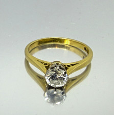 18kt Gold Diamant (0,40ct) Solitär Verlobungsring 2,12g Gr: J1/2 Diamond Solitaire Ring price