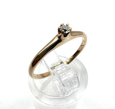 Est14ky Gold 0,06ctw Diamant runder Solitär Ring 6,5 Gr. 1,2 g 499 $ #2010 24-Stunden-Versand Diamond Solitaire Ring price