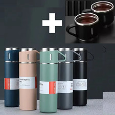 500ml  Thermosflasche +3 Tassen Thermoskanne Isolierflasche Edelstahl Kalt&Warm Liquid & Food Thermos price