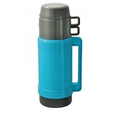 1 Liter Thermosflasche Thermoskanne Isolierflasche Isolierkanne blau + 2 Becher Liquid & Food Thermos price