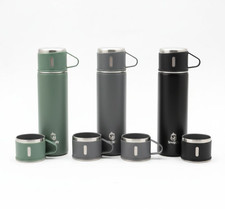 Snuggly Thermosflasche Set 3 Becher Edelstahl Isolierflasche 500ml Warm Kalt Thermos price