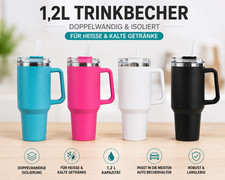 Thermobecher Trinkbecher  doppelwandig, Edelstahl 1200 ml, mit Griff, Neu Thermos price