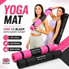 Yogamatte 3 mm 173 x 61 cm Training Gym Pilates Fitness Camping Picknick Tragegurt UK Pilates Mat price