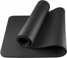 Yogamatte 10 mm Gym Pilates Gewichte Training rutschfest PVC schwarz Teppich 183 x 61 cm Pilates Mat price