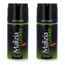 MALIZIA UOMO VETYVER deo EdT 2x150ml vetiver deospray deodorant im doppelpack Spray Deodorants price