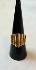 Vintage 14kt Gelbgold gerippter geriffelter Bandring Größe 7 Gold Ring price