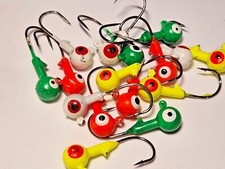 Rund Jigkopf Haken Blei Angeln lackiert rot grün gelb grün Farbe 5er Pack Fishing Hook (Jig) price