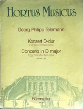 Telemann Konzert D-Dur für 4 GEIGEN ohne Basso continuo Violins price