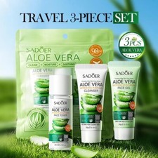 3tlg/Set SADOER Aloe Vera Hautpflegeset Gesichtswasser Gesichtsreiniger Aloe Gel Toner Face Care Sets price