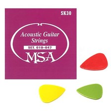 1 SATZ GITARREN SAITEN FÜR WESTERNGITARRE AKUSTIK STAHLSAITEN 010 + 3xPIK GRATIS Akustikgitarren price