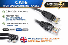 CAT6 Ethernet Kabel RJ45 LAN Netzwerk Patchkabel Internet Breitband 0,5m–20m UK Network Cable price