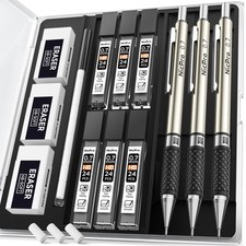 Nicpro 0,7 mm Kunst Druckbleistift Set in Aufbewahrungskoffer, 3 Stück Metallzeichnung Mechanical Pencil price