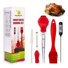 Truthahn Baster Set mit Pumpe Aroma Injektor, Silikonbürste, Thermometer, Sonde Okey Sets price