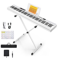 Donner DEP-1 88-Tasten Digitalpiano mit Ständer, Sustain-Pedal Tragetasche Weiß Digital Pianos price