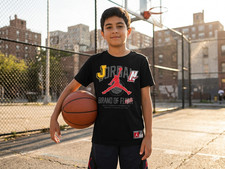 Jordan Brand of Flight T-Shirt Jugend Große L (12-13 Jahre) Schwarz Grafik Jungen-T-shirt price
