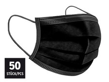 50 Medizinische OP Maske Typ IIR 2R Masken  Mundschutz 3-lagig Einweg Schwarz 2 Masks price