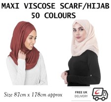 Damen Frauen Uni VISKOSE/VISKOSE großer Maxi Schal Hijab Tuch Sarong Halstuch Shawl price