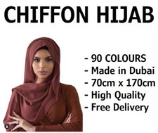 CHIFFON SCHAL HIJAB WEICH HOCHWERTIG SARONG TUCH MAXI UNI HALSTUCH GEORGETTE Shawl price