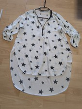 MADE IN ITALY Vokuhila Bluse, Einheitsgröße, Achselweite 51 cm, Weiß Bluse price