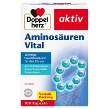 Doppelherz Aminosäuren Vital - 12 Eiweiß-Bausteine, darunter alle 100 Kapseln Aminosäure price