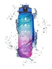 1L Trinkflasche Wasserflasche für Sport mit Filter und Zeitmarkierung Blau/Lila Water Flasche & Flasche & Purification System price