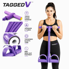 6 Rohr Pedal Widerstandsband Sit Up Zugseil Yoga Fitness Trainingsgerät UK Fitness Equipment price