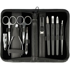 Nagelset Maniküre Pediküre Set 10 teilig Nagelschere Nagelzange Pinzette schwarz Manicure / Pedicure Bedarf und Sets price