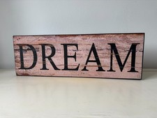 Großes Landhausstil TRAUM Zitat Holz Wandbild Wohndeko Landhaus 45 cm Wooden Wall Art price