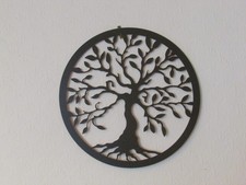 Lebensbaum rund hängend Holz Wandbild Dekoration 3D Effekt 28 cm schwarz Wooden Wall Art price