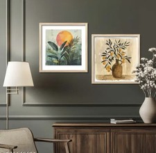 Traditionelle Wandkunst Gemälde - 2er Set (8 x 8 Zoll) Wohnkultur Büro Wohnzimmer Wooden Wall Art price