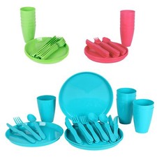 Picknick Geschirr Set 31-tlg. Campinggeschirr Festival-Set Outdoor Besteck Camping-Set & Festivalpaket price