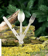 NEU Besteck Set Gabel Messer Löffel Outdoor Camping Zelten Survival Bushcrafting Camping-Set & Festivalpaket price