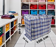 Plastiktasche Groß Jumbo Unterbett Aufbewahrungs Tasche kariert Camping blau XXL Aufbewahrung Tasche price