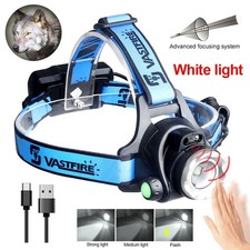 LED Stirnlampe Super Hell USB Wiederaufladbar Zoom Kopflampe 3 Modi+2 Akkus Headlamp price