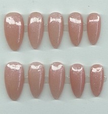 Nude Rosa Glitzer Mittellange Mandel Press-On Nägel Nail Polish price
