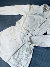 Pimkie Mädchen Trenchcoat beige XS doppelreiher mit Gürtel halblang Polyester Mädchen-Trench Mantel price