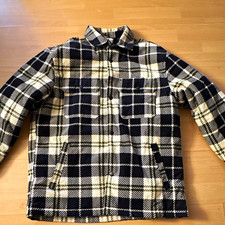 H&M Herren Cabanjacke kariert Schwarz/Weiß Relaxed Fit Baumwolle Gr. M Herren-Jacke price