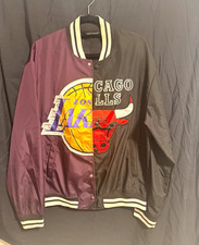 dssy homer Herren Collegejacke L Schwarz/Lila Druckknopf Logo Taschen Herren-Jacke price