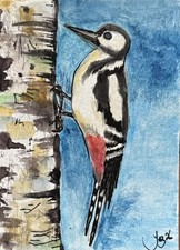 ACEO Original Aquarell Krähe Rabe Vogel Corvid Vögel Flügel Gärten Schwarz Vogel Paints price