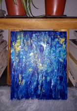 Abstrakte Malerei Fluid Art Paint Acryl Pouring Painting Blau Paints price