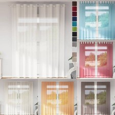 2er Set Voile Vorhänge Transparent Gardinen Vorhang mit Ösen/mit Stangentaschen Vorhang Set price