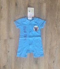 Baby Jungen Pyjama Einteiler Größe 62-68 Strampler Kurzarm 100% Baumwolle Blau Jungen-Pyjama price