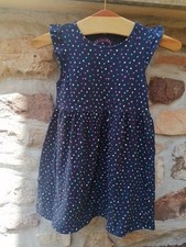🌸  Mädchen Jersey Kleid Gr. 128 100%Baumwolle marine gepunktet pocopiano Mädchen-Jersey price