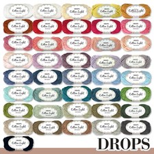 Drops 50 g Cotton Light Baumwollgarngemisch Wolle Garn Stricken Häkeln 41 Farben Cotton price