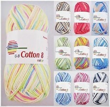 50g Cotton 8 Color Baumwolle Garn Wolle Strickgarn Stricken Häkeln GP 31,80€/1kg Cotton price