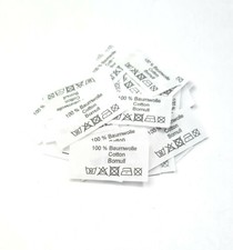 Textiletiketten 100% Baumwolle / Cotton / Bomull 50 Stück Cotton price