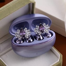 Für Damen Kopfhörer Clip mit glänzendem Zirkon - silberfarbene Kupferkonstruk Damen-Headphones price