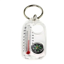 2× Tragbarer Mini Taschenkompass - Schlüsselanhänger mit Thermometer Compass price