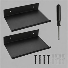 Schwebendes Wandregal 2er Set schwarz Metall kleine Vitrinenregale platzsparend Wall Shelf price